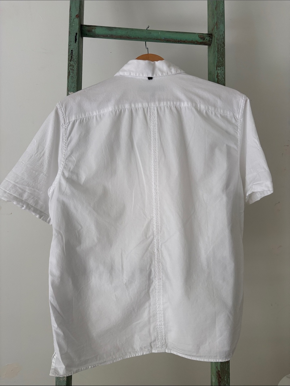Rag & Bone Dalton Patchwork Shirt – White | Short Sleeve Button-Up | Premium Fab - Picture 6 of 6